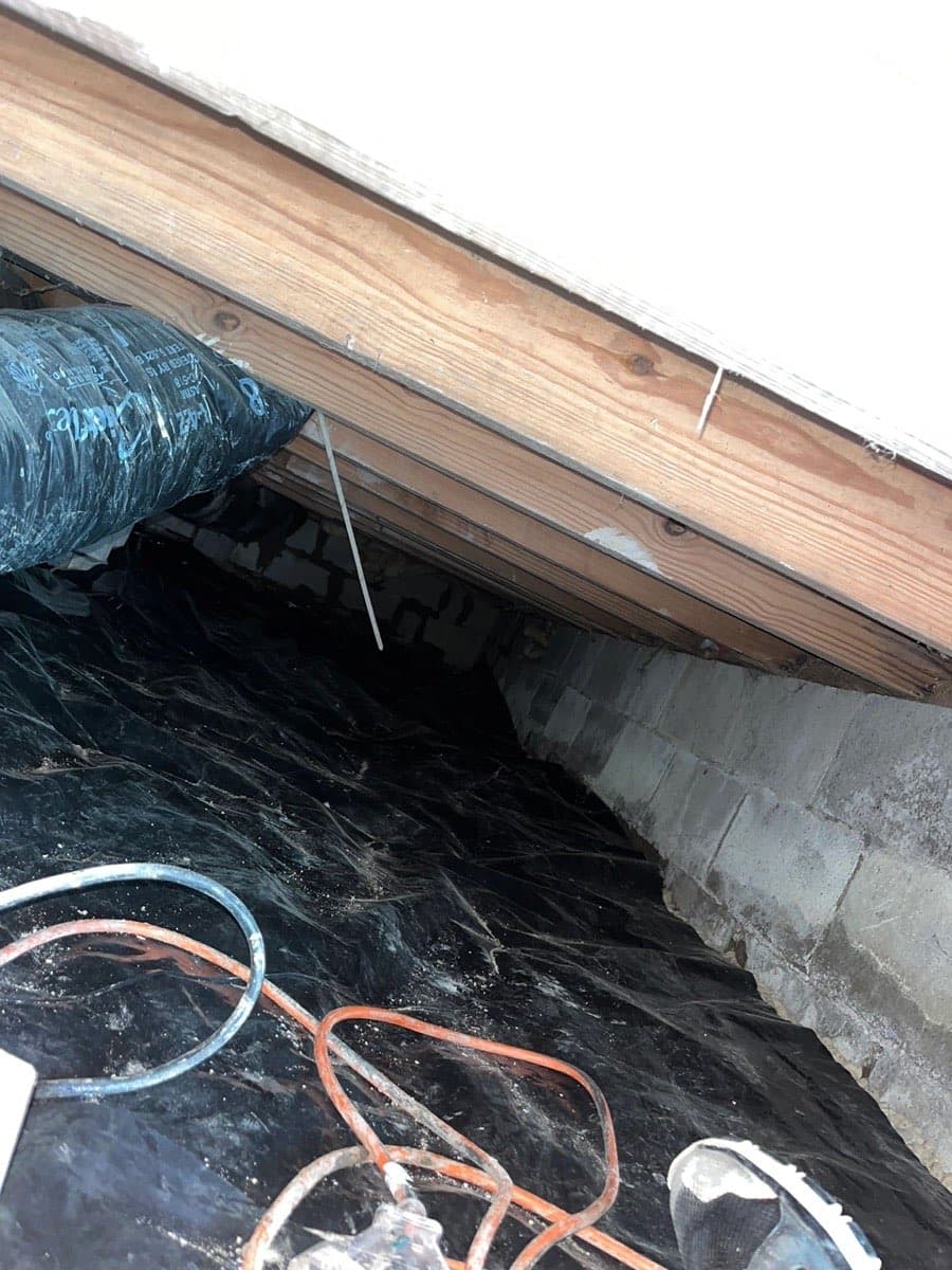 Crawl Space Vapor Barrier Install